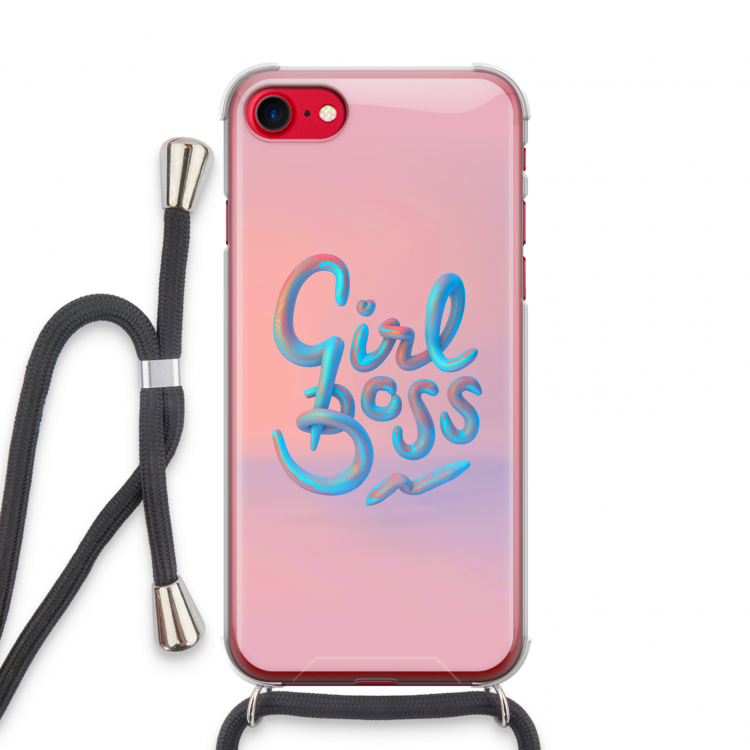 Girl boss: iPhone SE 2020 Transparant Hoesje met koord