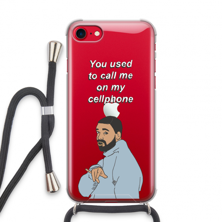 Hotline bling: iPhone SE 2020 Transparant Hoesje met koord