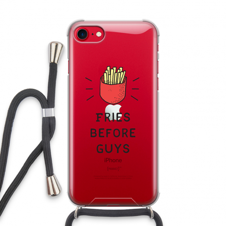 Fries before guys: iPhone SE 2020 Transparant Hoesje met koord