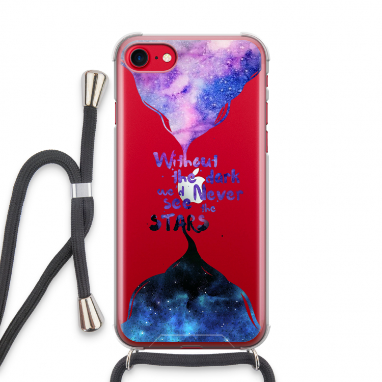 Stars quote: iPhone SE 2020 Transparant Hoesje met koord
