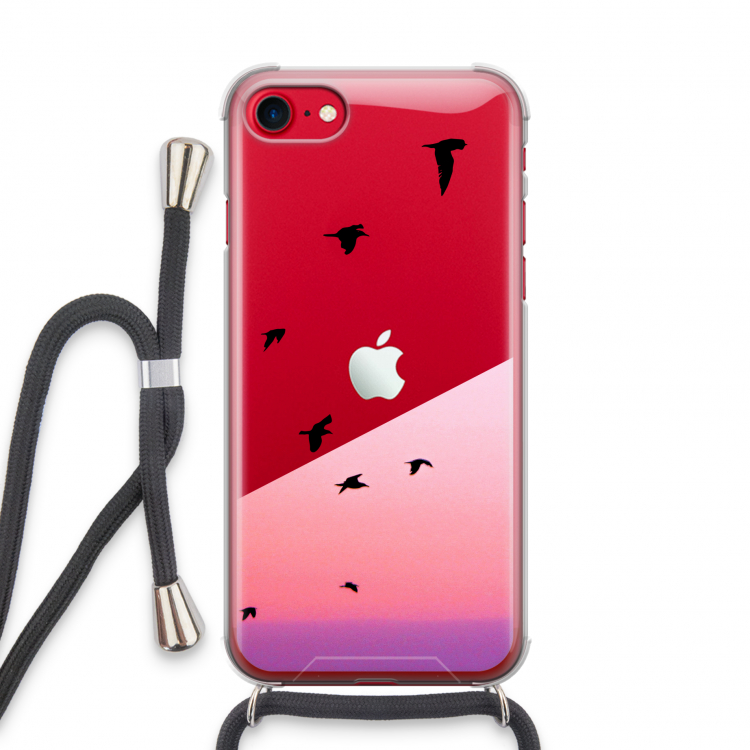 Fly away: iPhone SE 2020 Transparant Hoesje met koord