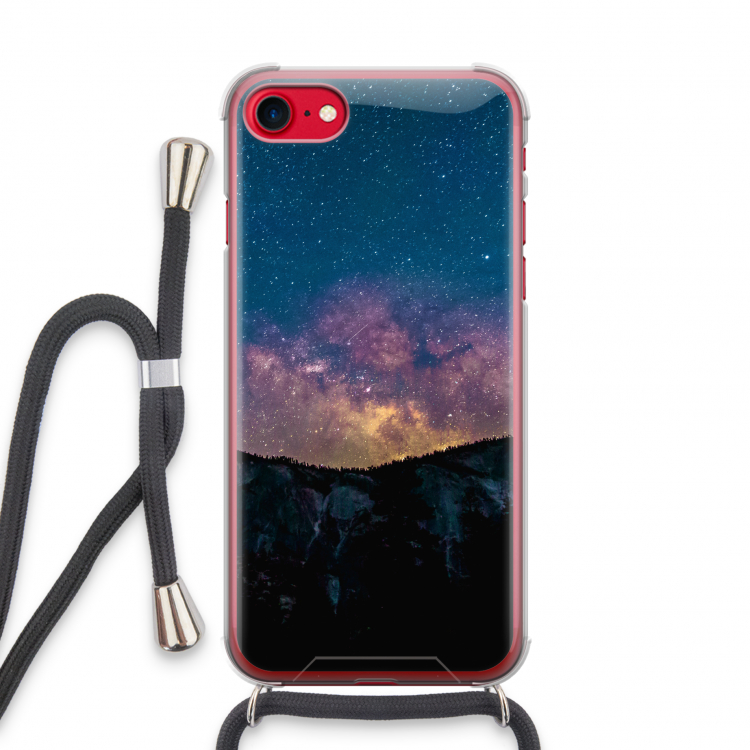 Travel to space: iPhone SE 2020 Transparant Hoesje met koord