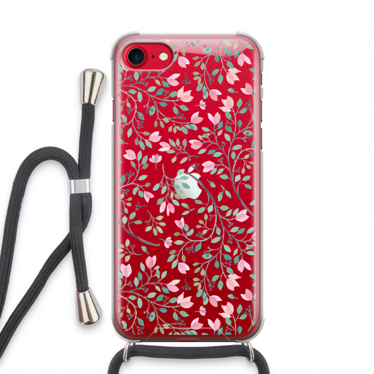 Sierlijke bloemen: iPhone SE 2020 Transparant Hoesje met koord