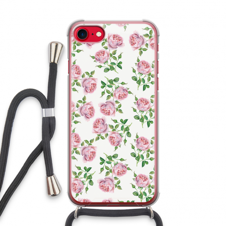 Kleine roosjes: iPhone SE 2020 Transparant Hoesje met koord