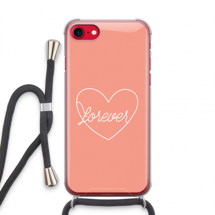 Forever heart: iPhone SE 2020 Transparant Hoesje met koord
