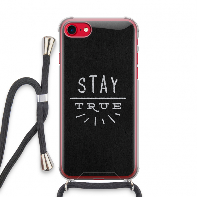 Stay true: iPhone SE 2020 Transparant Hoesje met koord