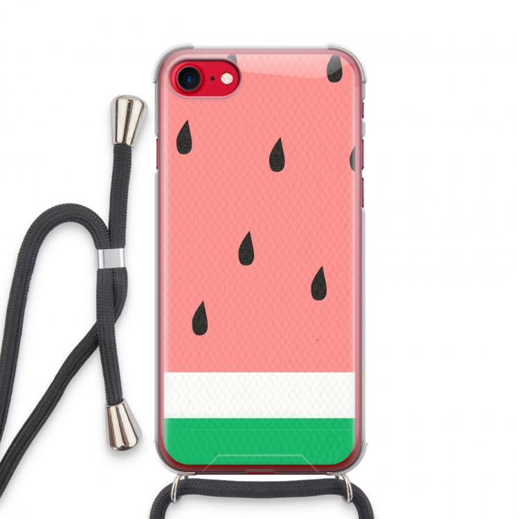 Watermeloen: iPhone SE 2020 Transparant Hoesje met koord