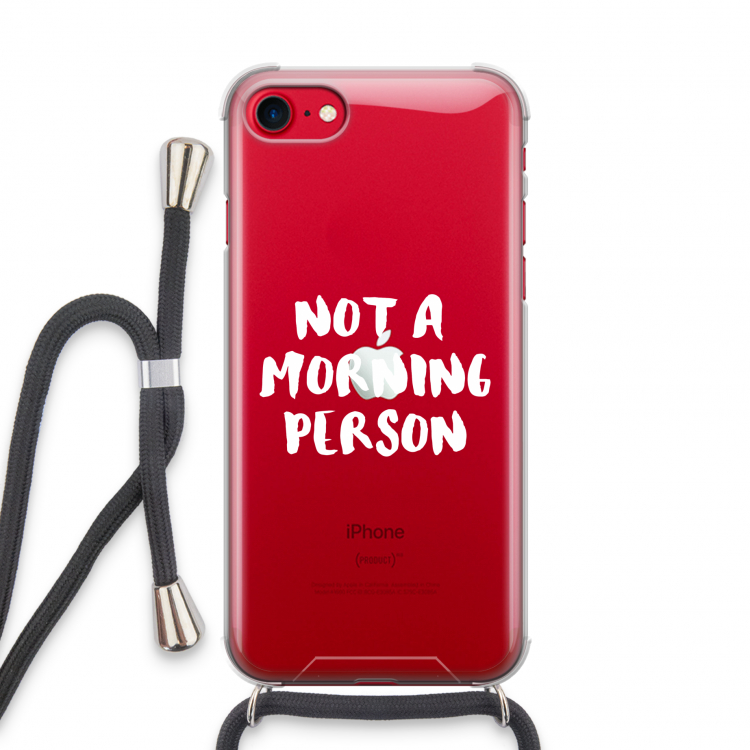 Morning person: iPhone SE 2020 Transparant Hoesje met koord