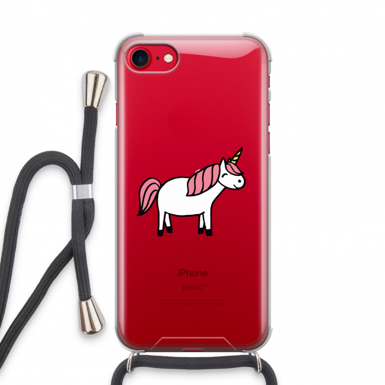 Eenhoorn: iPhone SE 2020 Transparant Hoesje met koord