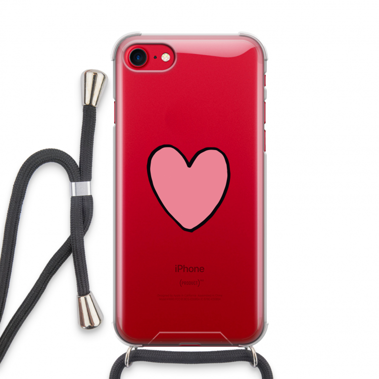 Hartje: iPhone SE 2020 Transparant Hoesje met koord