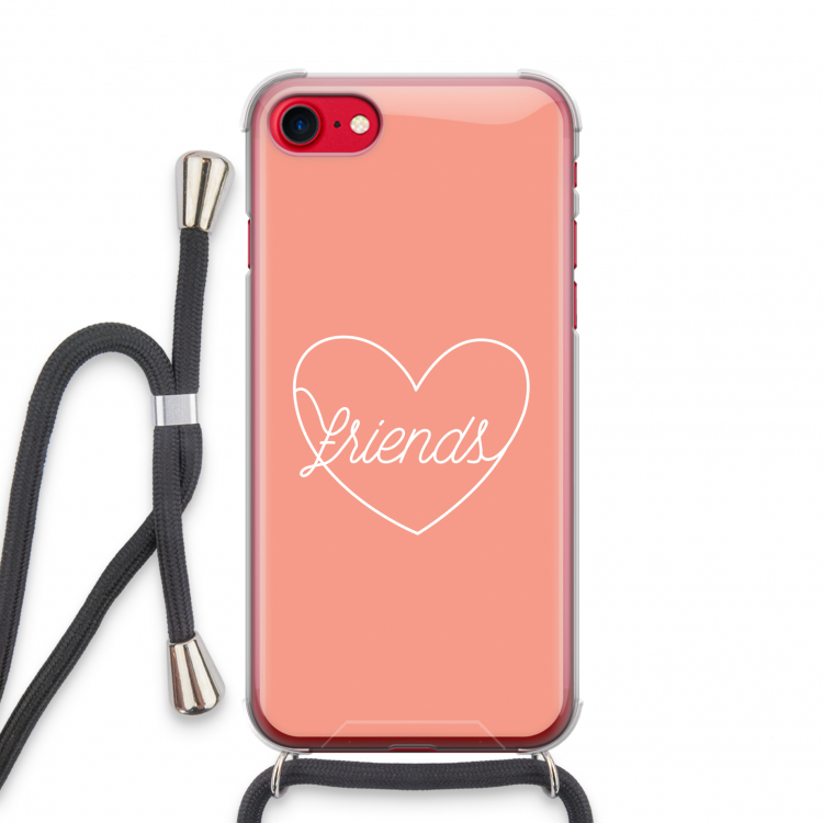 Friends heart: iPhone SE 2020 Transparant Hoesje met koord