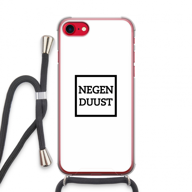 Negenduust vierkant: iPhone SE 2020 Transparant Hoesje met koord