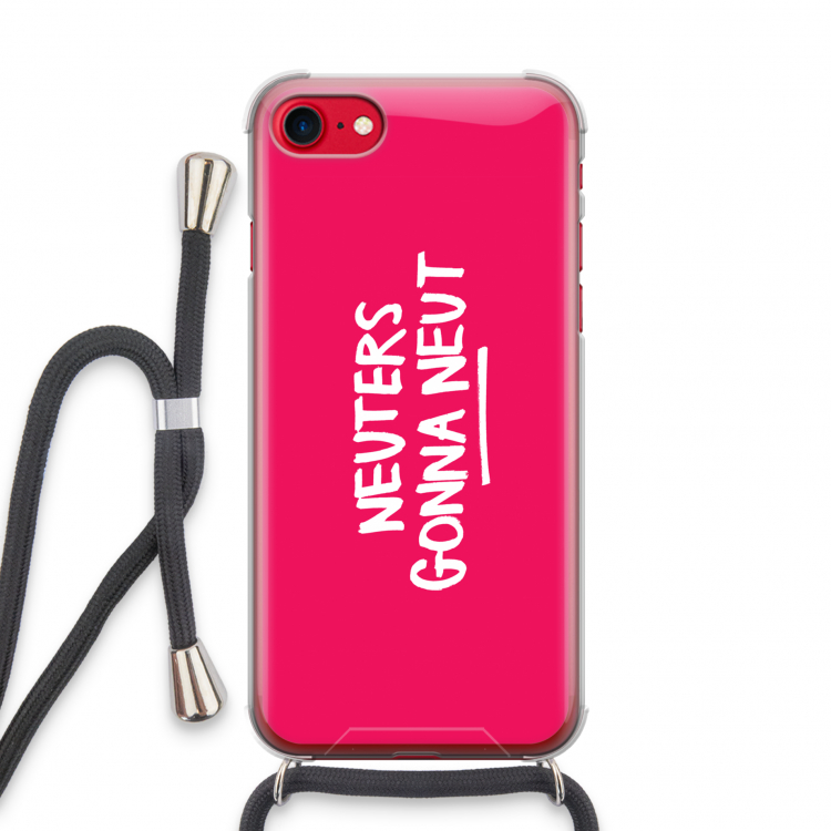 Neuters (roze): iPhone SE 2020 Transparant Hoesje met koord