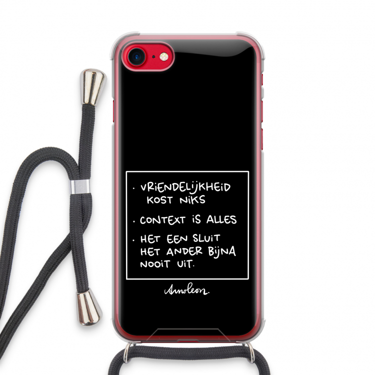 Mijn Motto's: iPhone SE 2020 Transparant Hoesje met koord