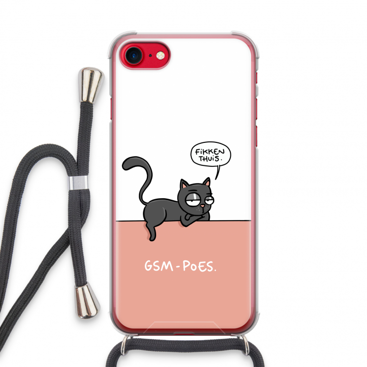 GSM poes: iPhone SE 2020 Transparant Hoesje met koord