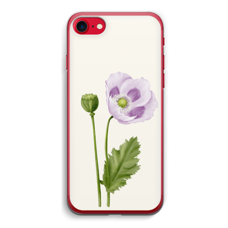Purple poppy: iPhone SE 2020 Transparant Hoesje