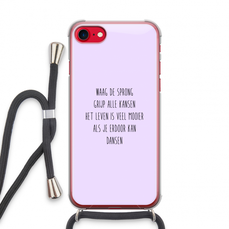 Sprong: iPhone SE 2020 Transparant Hoesje met koord