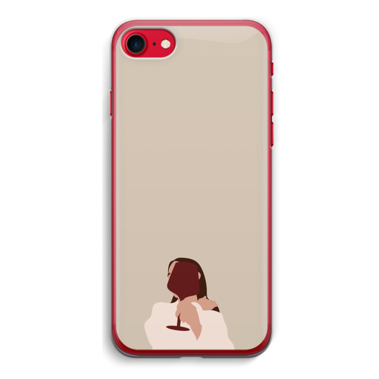 I drink wine: iPhone SE 2020 Transparant Hoesje