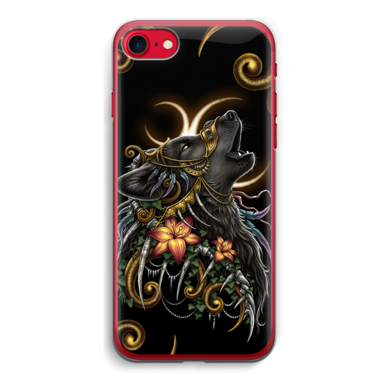 Huilende Wolf: iPhone SE 2020 Transparant Hoesje