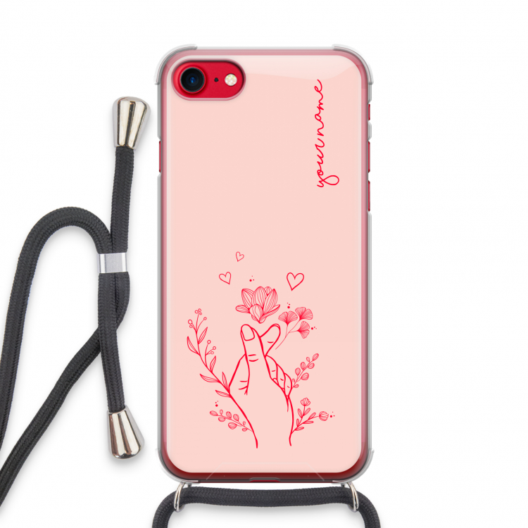 Giving Flowers: iPhone SE 2020 Transparant Hoesje met koord