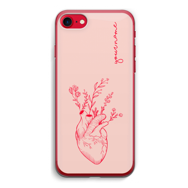 Blooming Heart: iPhone SE 2020 Transparant Hoesje