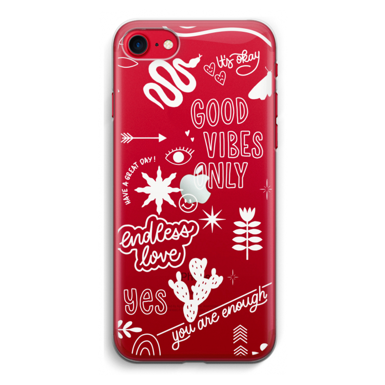 Good vibes: iPhone SE 2020 Transparant Hoesje
