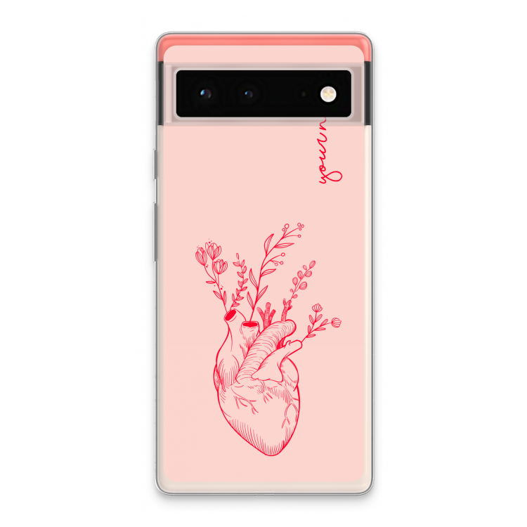 Blooming Heart: Google Pixel 6 Transparant Hoesje