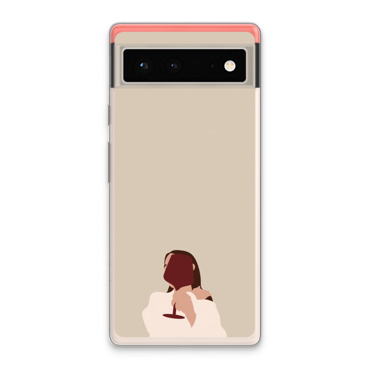 I drink wine: Google Pixel 6 Transparant Hoesje