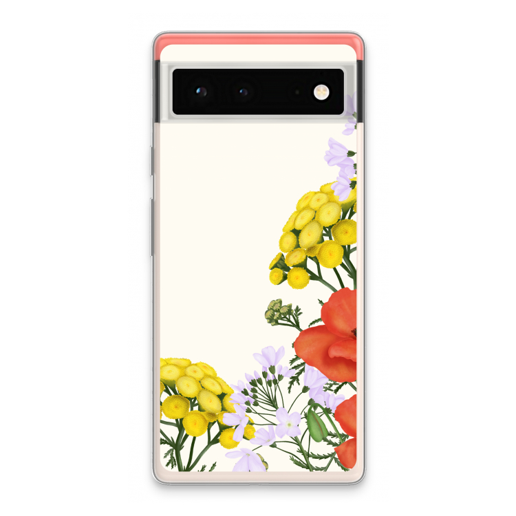 Wilde bloemen: Google Pixel 6 Transparant Hoesje