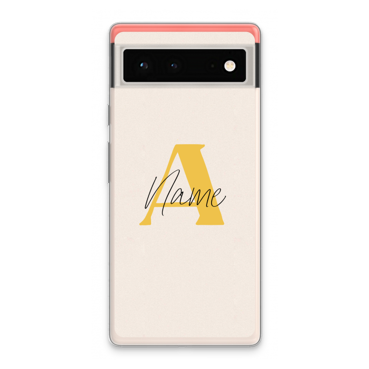 Amber Script: Google Pixel 6 Transparant Hoesje