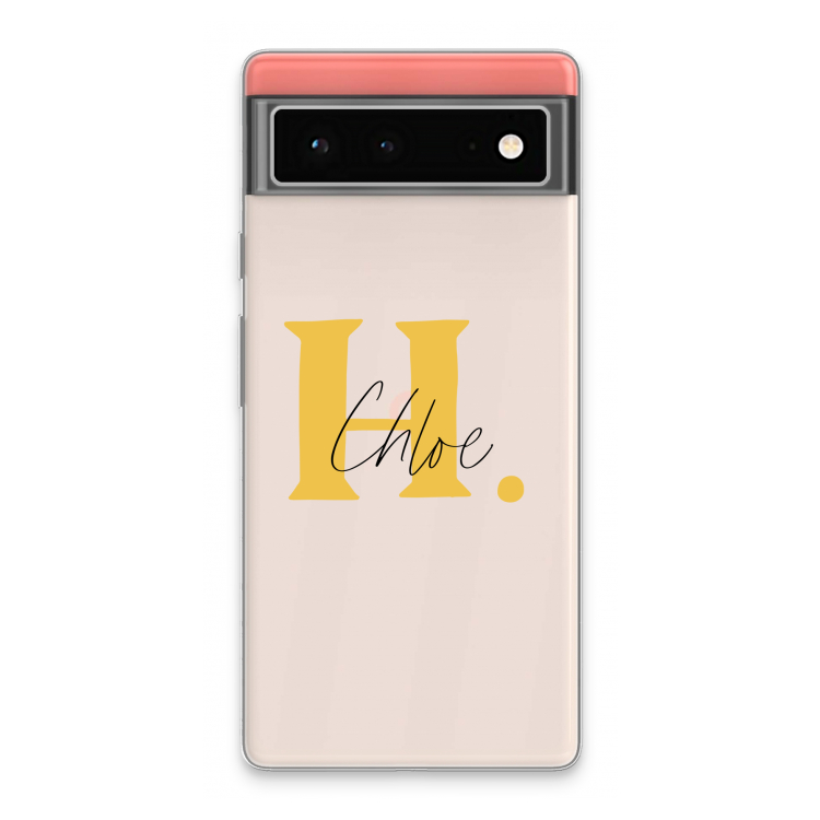 Amber Script: Google Pixel 6 Transparant Hoesje