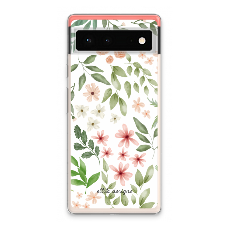 Botanical sweet flower heaven: Google Pixel 6 Transparant Hoesje