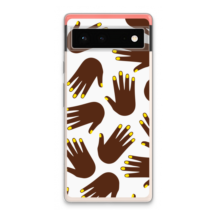 Hands dark: Google Pixel 6 Transparant Hoesje
