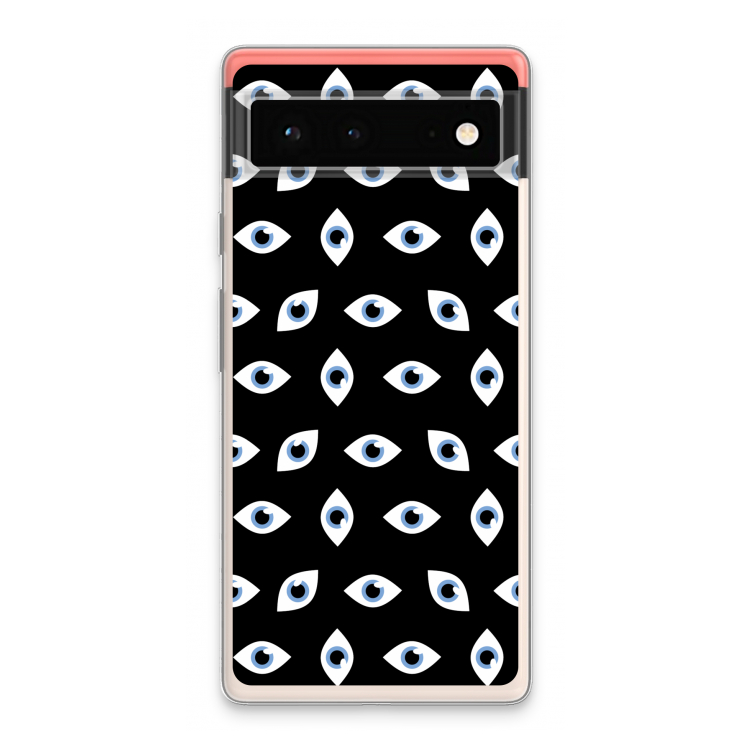 Eyes pattern: Google Pixel 6 Transparant Hoesje
