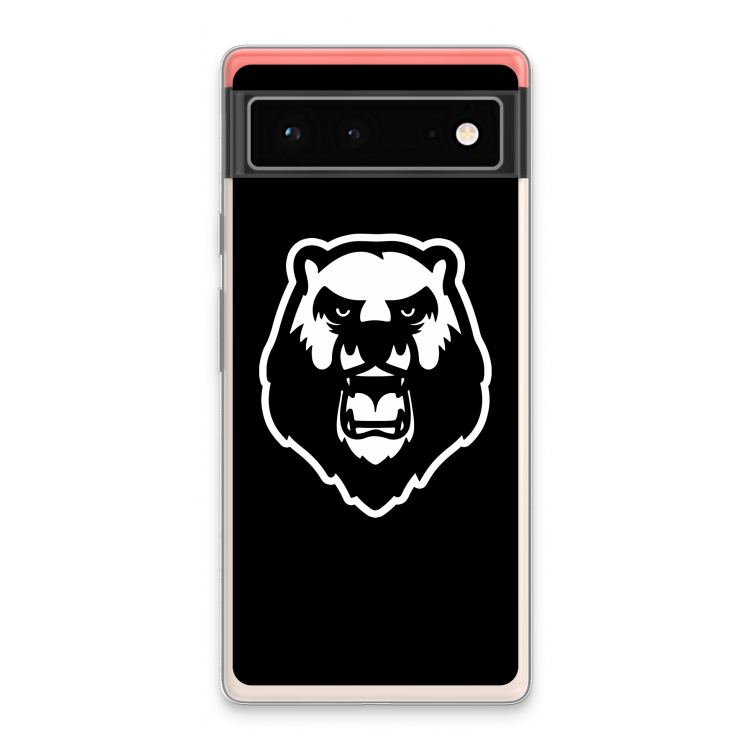 Angry Bear (black): Google Pixel 6 Transparant Hoesje