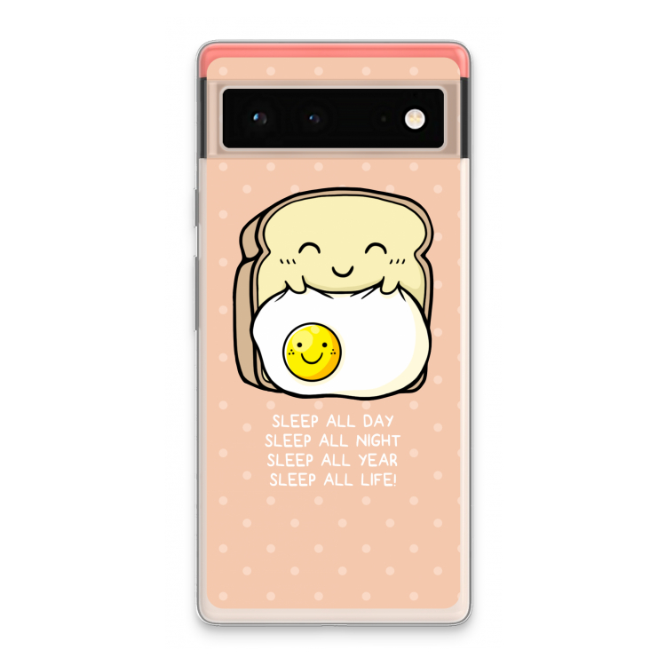 Sleep All Day: Google Pixel 6 Transparant Hoesje