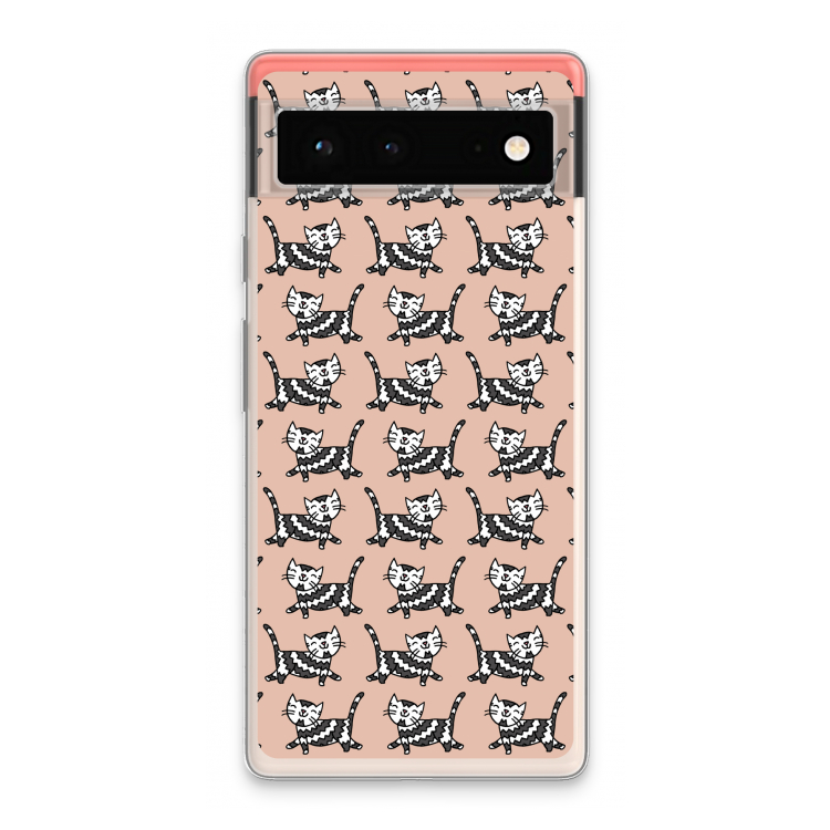 Zwarte poes: Google Pixel 6 Transparant Hoesje
