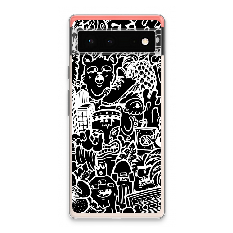 Vexx Black Mixtape: Google Pixel 6 Transparant Hoesje