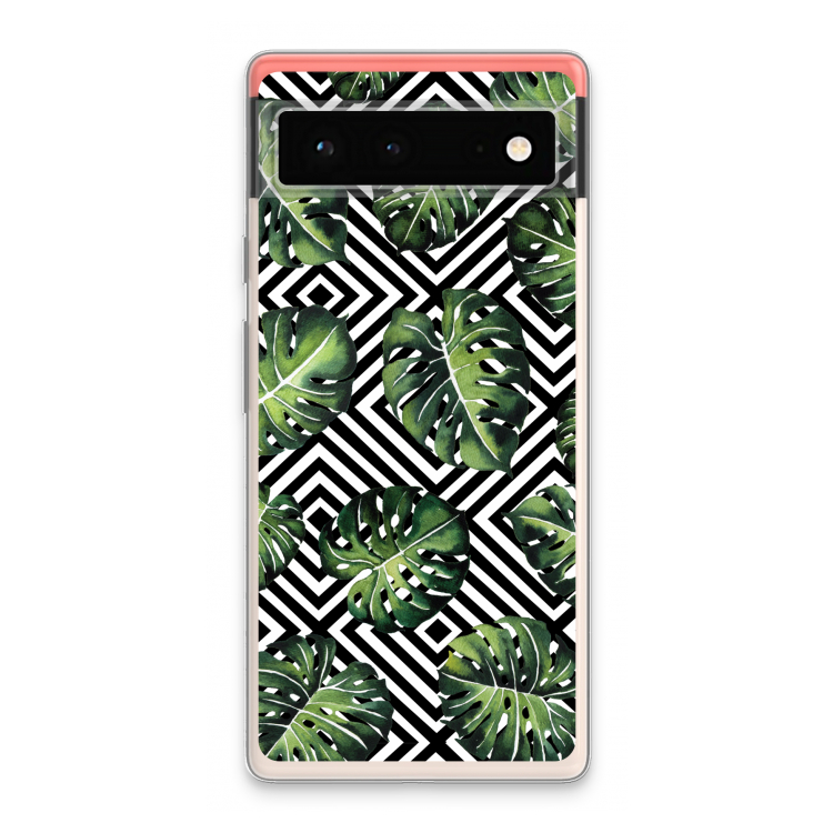 Geometrische jungle: Google Pixel 6 Transparant Hoesje