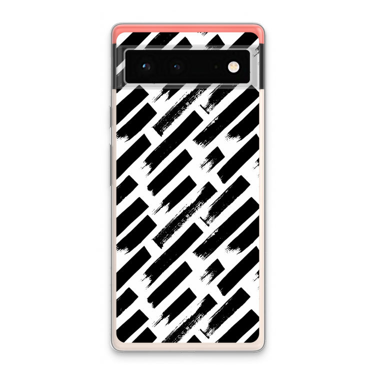 Zwarte vegen: Google Pixel 6 Transparant Hoesje