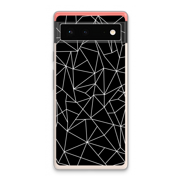 Geometrische lijnen wit: Google Pixel 6 Transparant Hoesje
