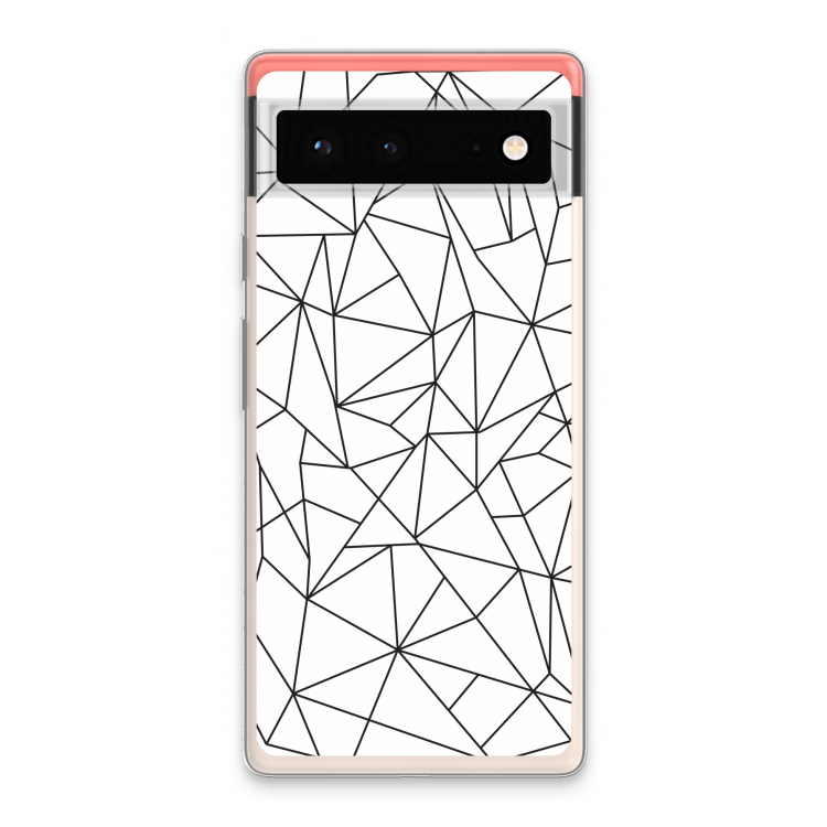 Geometrische lijnen zwart: Google Pixel 6 Transparant Hoesje