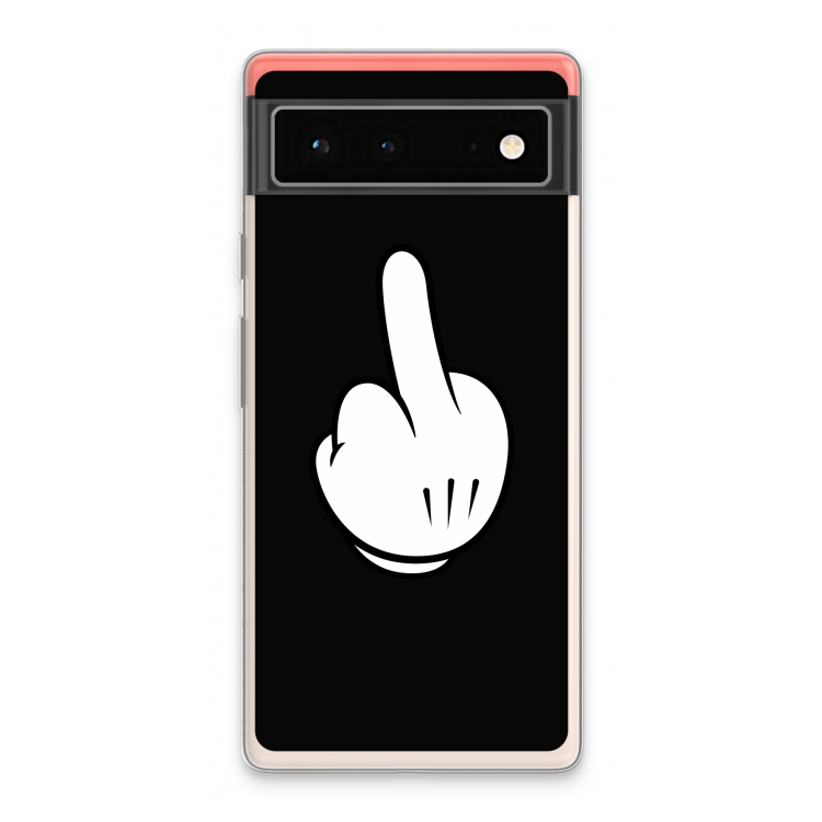Middle finger black: Google Pixel 6 Transparant Hoesje