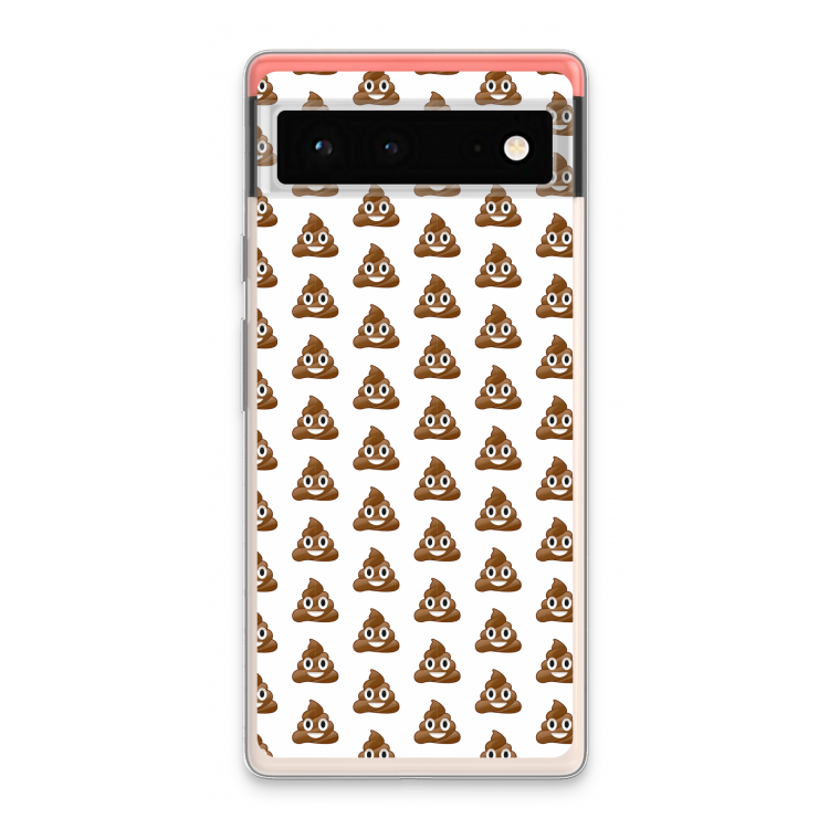 Poop emoji: Google Pixel 6 Transparant Hoesje