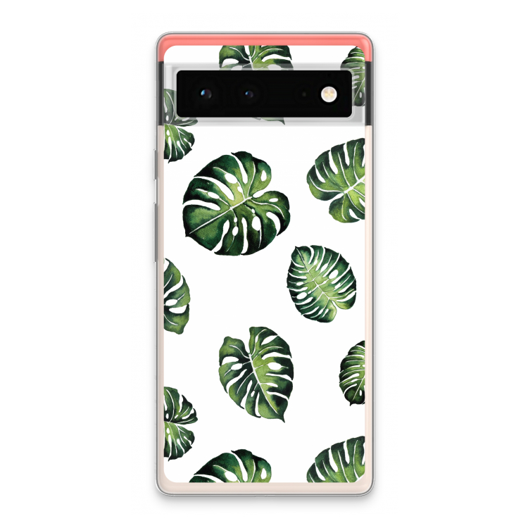 Tropische bladeren: Google Pixel 6 Transparant Hoesje