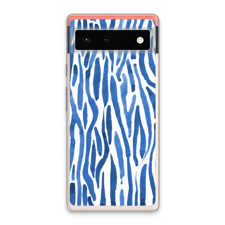 Blauwe nerven: Google Pixel 6 Transparant Hoesje