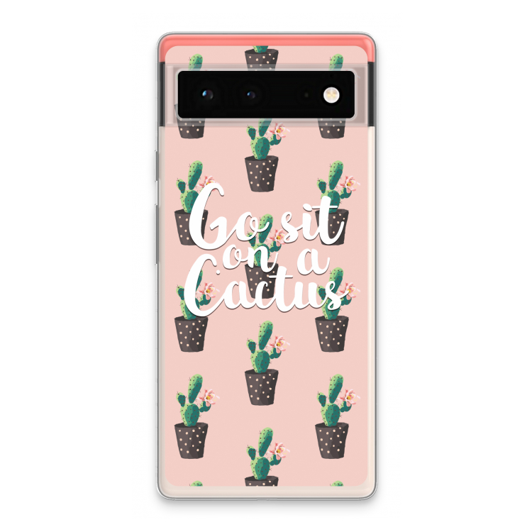 Cactus quote: Google Pixel 6 Transparant Hoesje