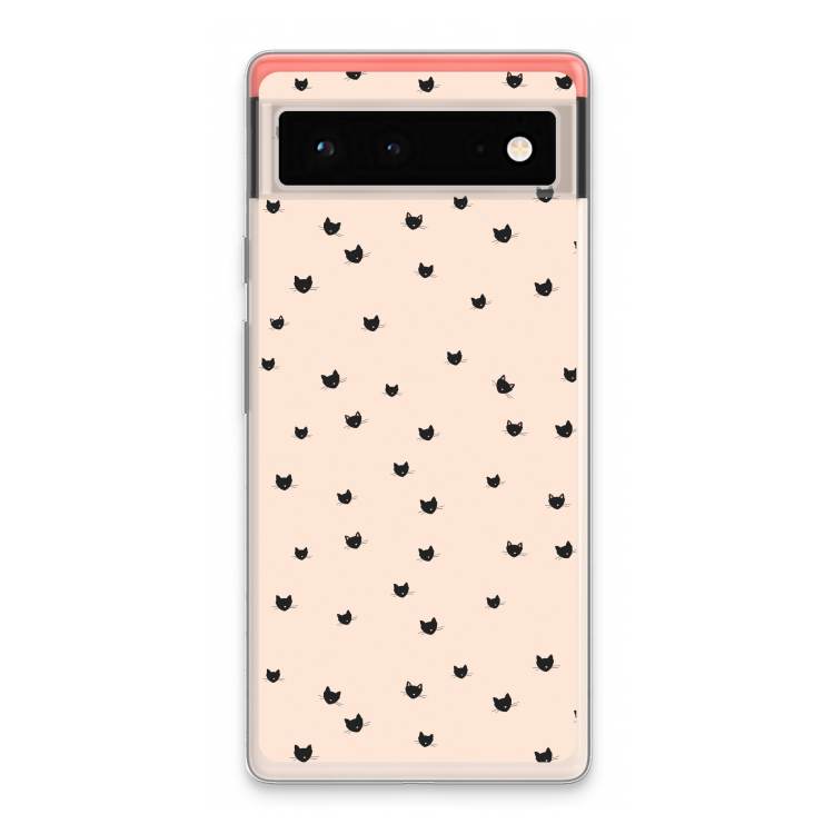 Kleine kattenkopjes: Google Pixel 6 Transparant Hoesje