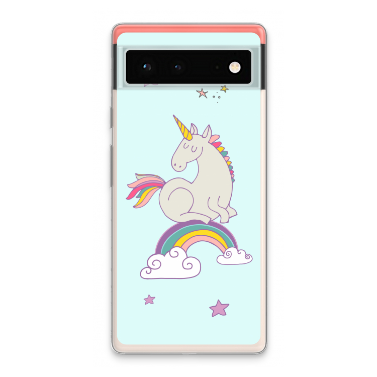 Regenboog eenhoorn: Google Pixel 6 Transparant Hoesje