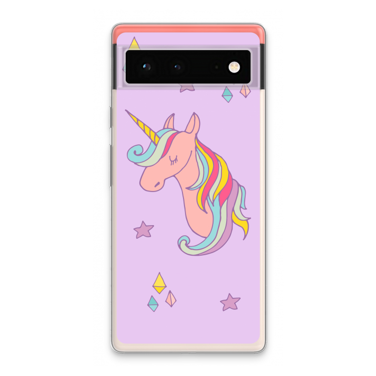 Roze eenhoorn: Google Pixel 6 Transparant Hoesje